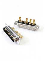 Connecteur Combo D-Sub 9W4 9 Broches à Courant Élevé, 5 Broches Mâles et 4 Broches Femelles, 30A, Plaqué Or, Broches Solides, à Souder, Type Standard