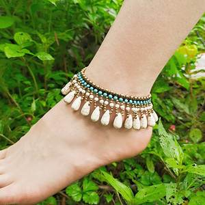 2024 नई बोहेमियन शैली भारतीय समुद्र तट के किनारे अर्ध-कीमती पत्थर बूंदों के साथ हाथ से बुना हुआ - Product Image 2