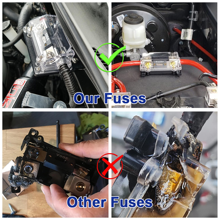 Without Display Vehicle Audio Inline ANL Bolt Down Automotive Fuse Holder Block 200 Amp 0 2 4 AWG