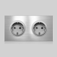 Interruptor de Pared con Indicador LED Retro de Alta Calidad, 220V EU, Color Universal con Botón de Reinicio, Enchufe Eléctrico
