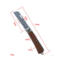 Mini manche en bois en acier inoxydable poche couteau d'électricien coupe