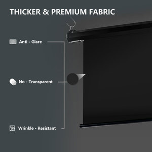 RAUBAY Motorized Pull Down Black Polyester Screen Backdrop-59.8" X 86.6" Collapsible Ceiling/Wall Mount Background - Product Image 4