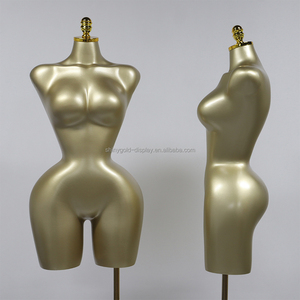 Wholesale S L Size Curvy Female Plus Size Manikin Bbl Dress Upper Body Dummy Big Butt Big Breast Matte Gold Mannequins - Product Image 3