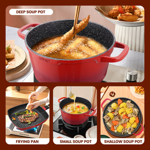 DSP Cookware Set 4 Piece Non Stick Frying <b>Pan</b> Soup <b>Pot</b> Set For Gas Electric Stove Modern Design - Product Image 1