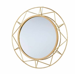 Miroir mural en métal fabriqué par OEM, décoration murale en métal artisanal, miroirs de forme ronde conçus pour la décoration de la maison - Product Image 1