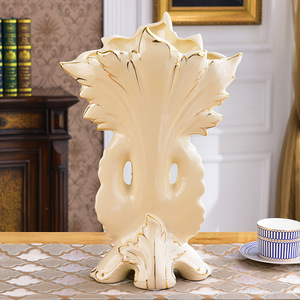 High-grade European-style Ceramic Vase <b>Ornaments</b> Gold-plated <b>Peacock</b> Screen Flower Insert Creative Home Accessories Living Room - Product Image 2