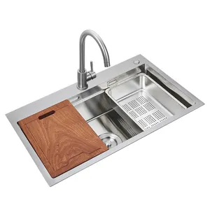 Aquacubic-fregadero de cocina de acero inoxidable SUS304, cuenco individual hecho a mano, 30"