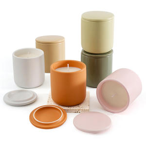 Giare Portacandela di Lusso da 8oz <span class=keywords><strong>in</strong></span> <span class=keywords><strong>Ceramica</strong></span> Lattiginosa Opaca con Coperchi <span class=keywords><strong>in</strong></span> <span class=keywords><strong>Ceramica</strong></span>, Forma Unica a Fondo Tondo, Personalizzabili e all'Ingrosso dalla Fabbrica - Product Image 1