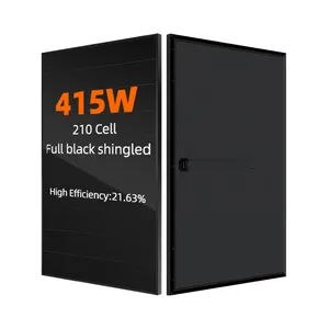 410w 300 와트 24 볼트 태양 전지 패널 전체 블랙 shingled 420w 태양 전지 패널