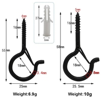 YIWANG Crochets de suspension noirs Q-Hanger à visser pour plafond et mur extérieur, pour lumières de Noël, plantes, sacs, carillons éoliens