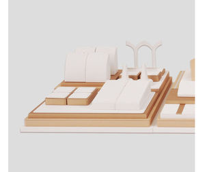 Custom Beige Storage Jewelry Rack for Store Window Displays Elegant Display for <b>Necklaces</b>, <b>Rings</b> Earrings, Perfect for Boutiques - Product Image 5