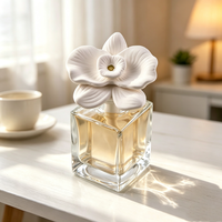 Diffuseur de parfum d'intérieur 150 ml en céramique parfumée, motif orchidée, désodorisant en plâtre aromatique, diffuseur à bâtonnets d'huiles essentielles