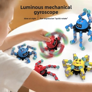 Jouet anti-stress en plastique pour enfants, robot pieuvre mécanique à doigts, lumineux, qui change de forme et brille dans le noir - Product Image 1