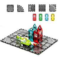 Jouets de construction magnétiques EPT, circuit de voitures dinosaures, jeu de course de voitures, blocs de construction pour enfants