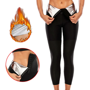 Pantalon de sauna amincissant, effet transpiration intense, avec revêtement, short de sport, leggings de fitness pour l'entraînement et la gym - Product Image 1