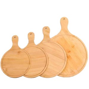 Bamboo Pizza <b>Tray</b> With Handle Set For Baking Bread Steak Serving Multi Purpose Kitchen Use - Product Image 5