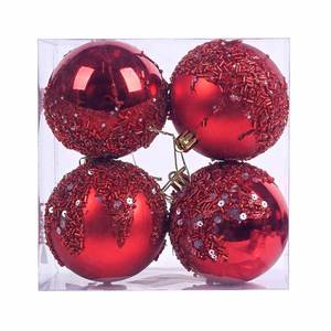 Nouvelles Boules Lumineuses Transfrontalières de 8 cm avec Paillettes Diamantées, Ornements de Sapin de Noël en Plastique Mat Électroplaqué, Boîte Festive - Product Image 4