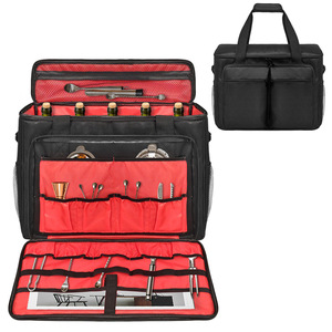 <b>Bar</b> <b>Tools</b> Set Cocktail Kit Portable Fabric Storage Bag With Bottle Holders And Utensil Pockets For Outdoor Use - Product Image 1