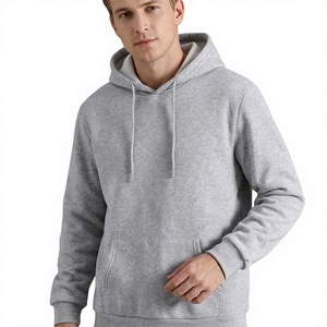 Sweat-shirt à capuche uni pour homme avec cordon de serrage, design tendance, en polyester/coton, avec poche, pour l'hiver, fabriqué au Bangladesh - Product Image 2