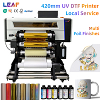 Imprimante UV DTF tout-en-un LEAF haute résolution 42 cm format A2, état neuf, avec encre UV pour coques de téléphone et étiquettes en cristal