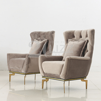 Meubles de salon Chesterfield en tissu marron, canapé sectionnel et fauteuil 7-8 places