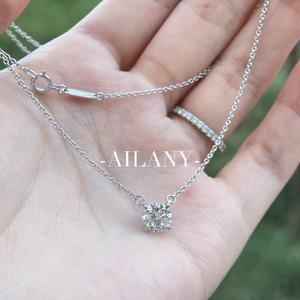 HPHT/CVD 실험실 재배 다이아몬드 클래식 포프롱 세팅 여성용 플래티넘 목걸이 브릴리언트 컷 IGI 인증 9K/<span class=keywords><strong>14K</strong></span>/18K 골드 - Product Image 3