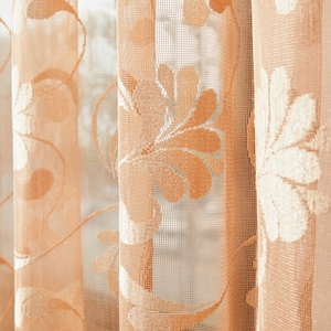 <span class=keywords><strong>Tende</strong></span> in pizzo ricamato in oro lavorate a maglia <span class=keywords><strong>giallo</strong></span> <span class=keywords><strong>chiaro</strong></span> con foglie in Voile trasparente in poliestere - Product Image 6