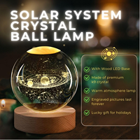 Bola de Cristal con Grabado Láser 3D de Santa Claus en la Galaxia - Bola de Cristal Grande con Luz Nocturna |   Recuerdos Creativos y Regalos para Fiestas
