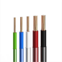 Cable Eléctrico de Cobre Puro Trenzado THHN THWN-2 para Construcción, Aislamiento de PVC, Voltaje Nominal, Calibre AWG 2/3/4/6/8/10/12/14