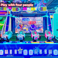 Nouvelle conception Machine de jeu de tir interactive pour 4 joueurs, machine d'arcade à monnayeur, jeu vidéo de tir à balles/eau en métal