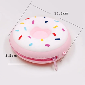 2023 새로운 캔디 컬러 미니 귀여운 도넛 가방 모양 키 체인 지피 제로 지갑 도매 실리콘 동전 지갑 - Product Image 6