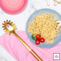 Ustensiles de cuisine à pâtes en acier inoxydable, ustensiles de serveur, louche longue, spaghetti, outils dorés, cuillères à pâtes
