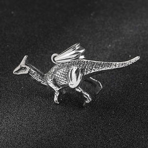 Vente en gros de colliers pendentifs gothiques en acier inoxydable breloque de bijoux à la mode de dinosaure Triceratops - Product Image 6