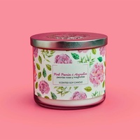 Livraison directe de luxe bougie d'aromathérapie pomme cannelle de Noël parfum de maison bougies à trois mèches parfumées dans un verre réutilisable