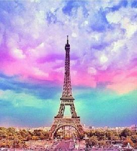 DIY 30*40cm Menara Eiffel dekorasi rumah Kit lukisan berlian bulat Penuh kualitas tinggi akrilik Modern arsitektur lukisan Berlian