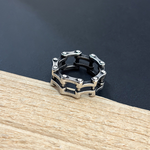 Cincin Rantai Biker Vintage VAF untuk Pria, Baja Anti Karat, Bague En Acier Inoxydable, Cincin Motor untuk Pria - Product Image 2