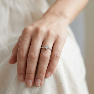 Bague de fiançailles demi-éternité en or blanc massif 18 carats avec diamants naturels véritables, sans pierre principale, pour femme - Meilleure vente - Product Image 6