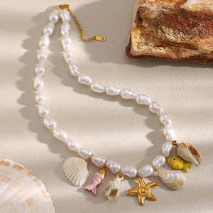 สร้อยคอเครื่องประดับแฟชั่นสำหรับผู้หญิงสร้อยคอลูกปัดมุกสแตนเลสสำหรับ <span class=keywords><strong>N354</strong></span> - Product Image 3