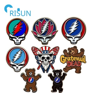 Fabricación personalizada Metal Grateful Dead Hat Pins Broche Roba tu cara Logo Solapa Pin Grateful Dead <span class=keywords><strong>Bolt</strong></span> Logo Pins Insignias - Product Image 1