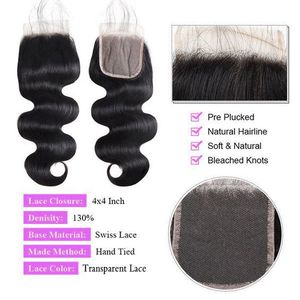 Parrucche Xuchang 100% <span class=keywords><strong>Capelli</strong></span> Umani Vergini 4x4 HD Lace Front Body Wave con Attaccatura Pre-Definita 8"-20" Nere Completamente Intrecciate a Mano - Product Image 5