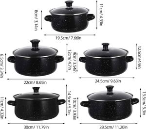 Hot Selling Wholesale Luxury Cast Iron Enamel Cookware Casserole <b>Set</b> 16-18-20-22-24cm Kitchenware Cooking Pots for Home Use - Product Image 4