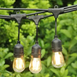 Luce a filo per esterni con festone LED 24 x e26, globo da patio vintage, buona qualità, popolare connessione comoda, 48 piedi