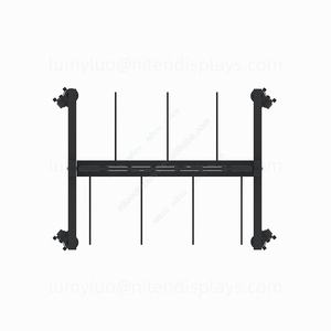 Support d'affichage mural à grille double face roulant, étagère en métal au sol avec crochets et roues, équipement de magasin durable - Product Image 5