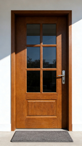 Porte extérieure préassemblée <span class=keywords><strong>en</strong></span> fibre de verre texturée <span class=keywords><strong>en</strong></span> bois d'acajou avec côté <span class=keywords><strong>en</strong></span> verre imperméable pour entrée - Product Image 2