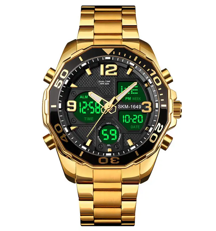 dual time zone smartwatch sport watches man waterproof men's quartz digital watch skmei 1649