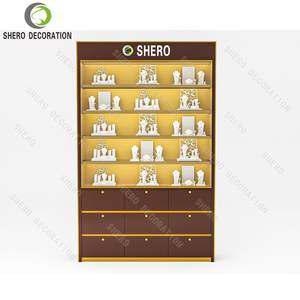 Vitrine murale design, vitrine à bijoux, éclairage LED, armoire en bois pour bijouterie avec serrures, mobilier pour bijoux - Product Image 1