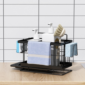 Chống Gỉ Đa Chức Năng Tường Món Ăn Xà Phòng Miếng Bọt Biển Caddy Giá Nhà Bếp Truy Cập Chủ Sở Hữu Bồn Rửa Với Cống Khay - Product Image 4