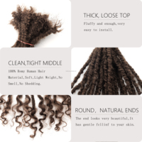Cheveux humains Boho, 0.6cm, extensions de dreadlocks pour dreadlocks renversantes, 14-18 pouces