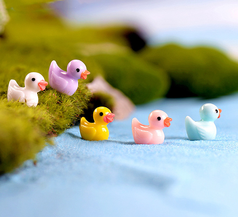 Разноцветные миниатюрные фигурки уток, Милая Мини-утка, украшение для дома и сада, полимерные формы для рукоделия, маленькие утки, товары для украшения сада
