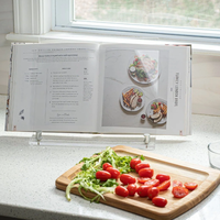 Support de livre en acrylique support de livre de cuisine pliable, support de livre léger pour magazines, ordinateur portable, recette, manuel scolaire